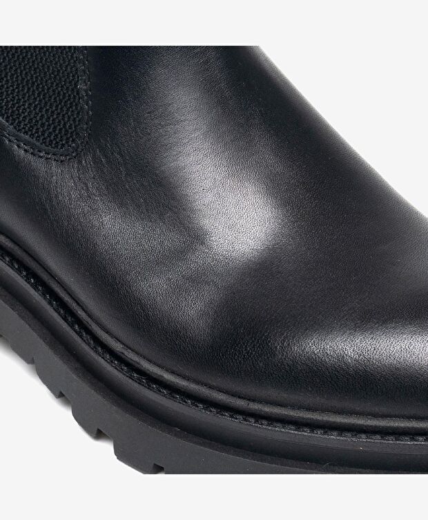 Erkek Siyah Hakiki Deri Chelsea Bot - 5