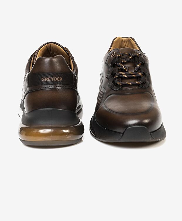 Erkek kahverengi Hakiki Deri Spor Ayakkabı - 6