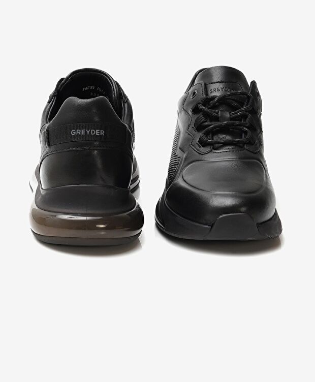 Erkek Siyah Hakiki Deri Spor Ayakkabı - 7