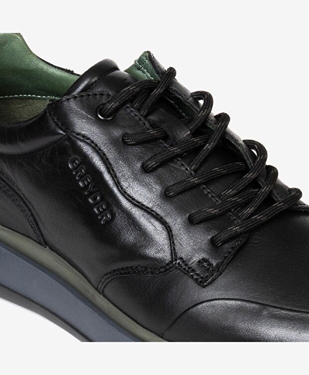 Erkek Siyah Hakiki Deri Casual Ayakkabı - 5