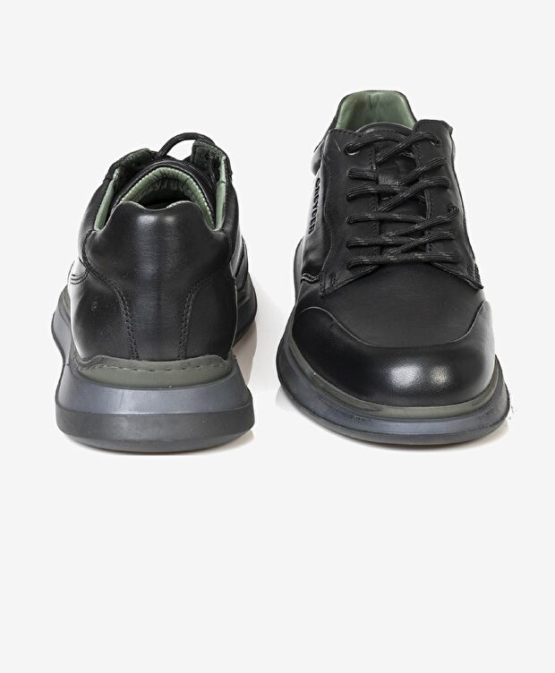Erkek Siyah Hakiki Deri Casual Ayakkabı - 7