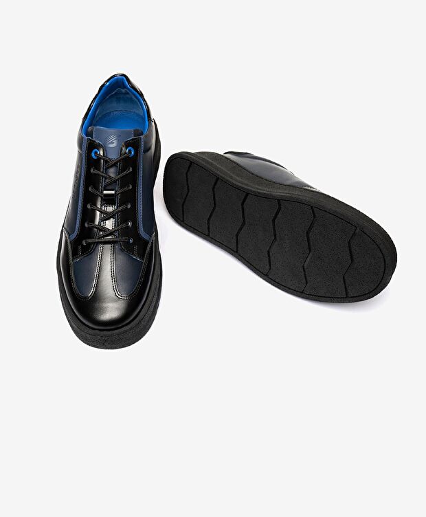 Erkek Siyah Hakiki Deri Casual Ayakkabı - 5