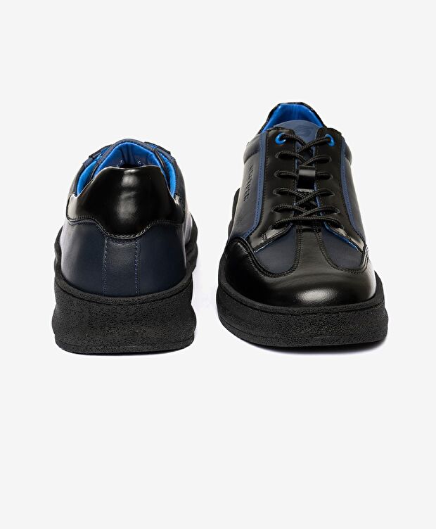 Erkek Siyah Hakiki Deri Casual Ayakkabı - 6