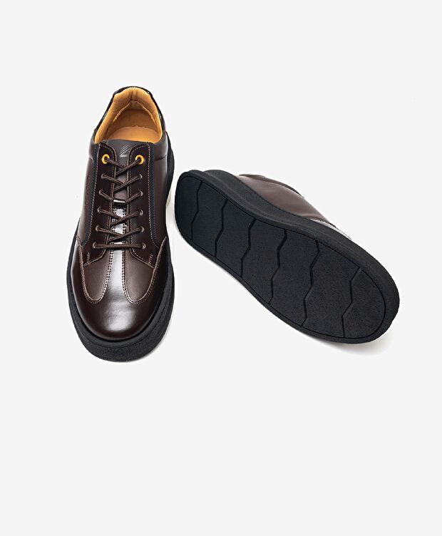 Erkek kahverengi Hakiki Deri Casual Ayakkabı - 6