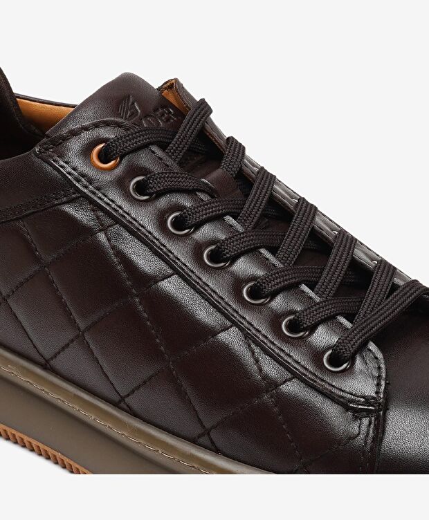 Erkek kahverengi Hakiki Deri Sneaker Ayakkabı - 5