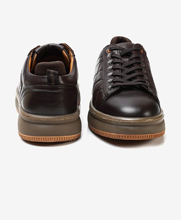 Erkek kahverengi Hakiki Deri Sneaker Ayakkabı - 7