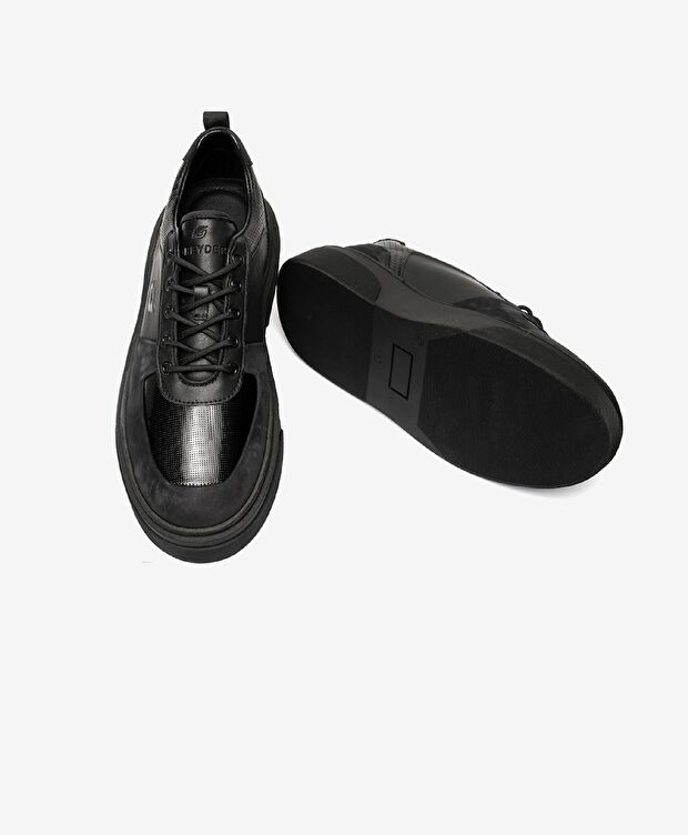 Erkek Siyah Hakiki Deri Sneaker Ayakkabı - 5