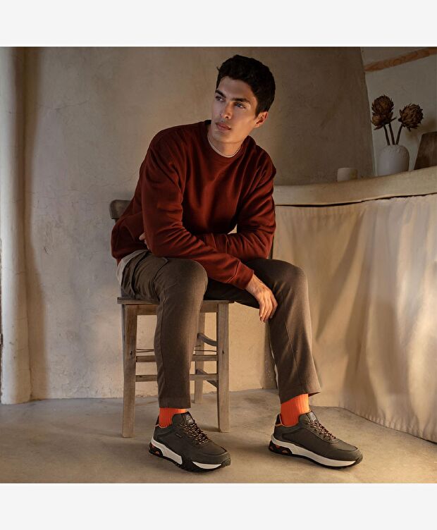 Erkek Haki Hakiki Deri Spor Ayakkabı - 2