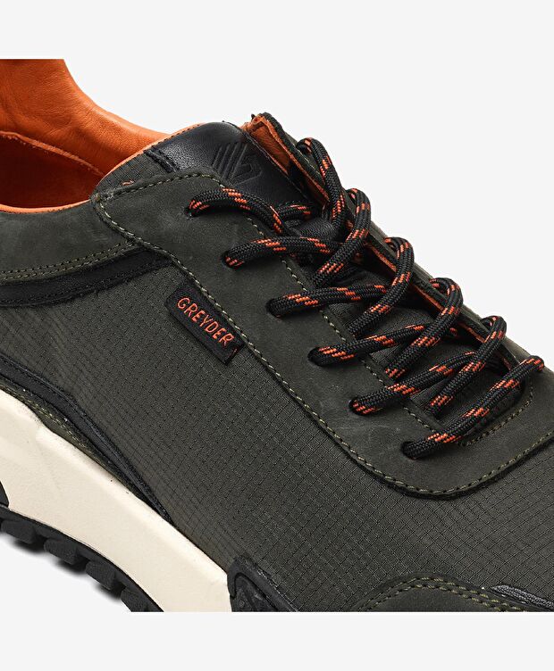 Erkek Haki Hakiki Deri Spor Ayakkabı - 5