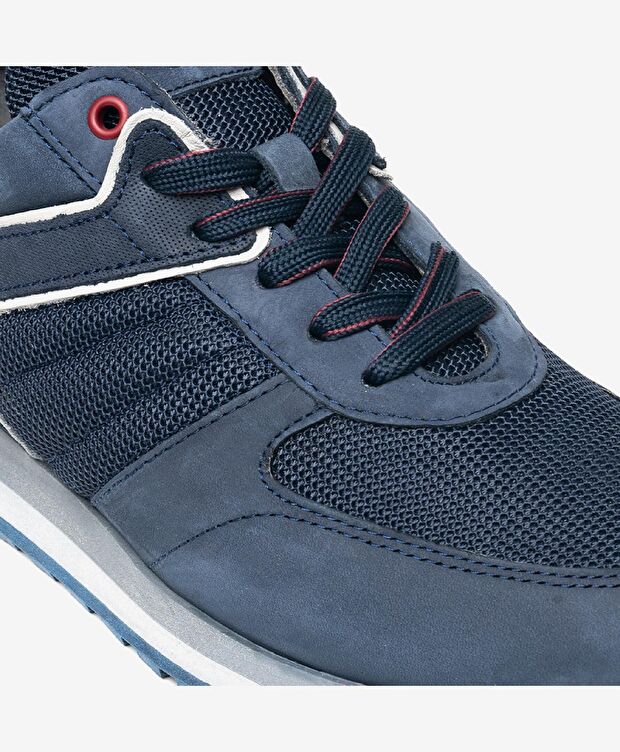 Erkek Lacivert Hakiki Deri Spor Ayakkabı - 4