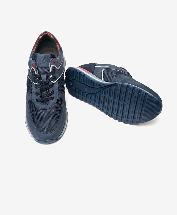 Erkek Lacivert Hakiki Deri Spor Ayakkabı - 5