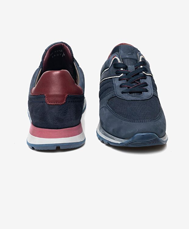 Erkek Lacivert Hakiki Deri Spor Ayakkabı - 6