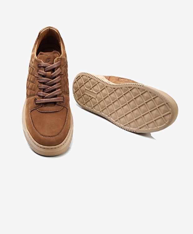 Erkek Deve Tüyü Hakiki Deri Sneaker Ayakkabı - 5