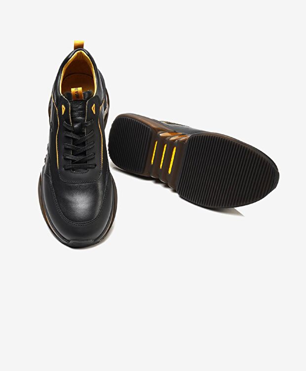 Erkek Siyah Hardal Hakiki Deri Spor Ayakkabı - 5