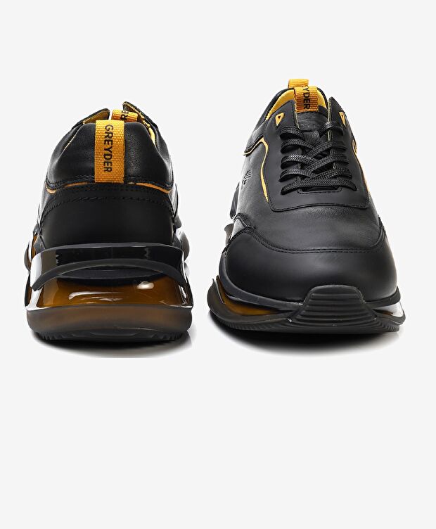 Erkek Siyah Hardal Hakiki Deri Spor Ayakkabı - 3