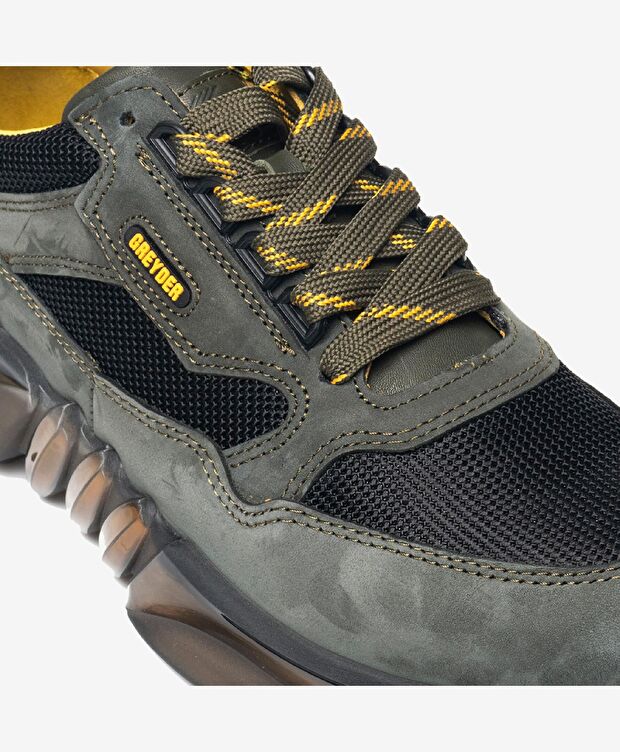 Erkek Haki Hakiki Deri Spor Ayakkabı - 4