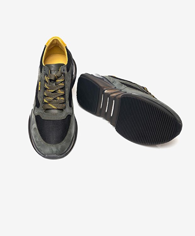 Erkek Haki Hakiki Deri Spor Ayakkabı - 5