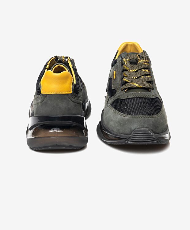 Erkek Haki Hakiki Deri Spor Ayakkabı - 6