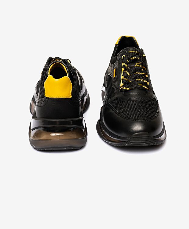 Erkek Siyah Hakiki Deri Spor Ayakkabı - 7