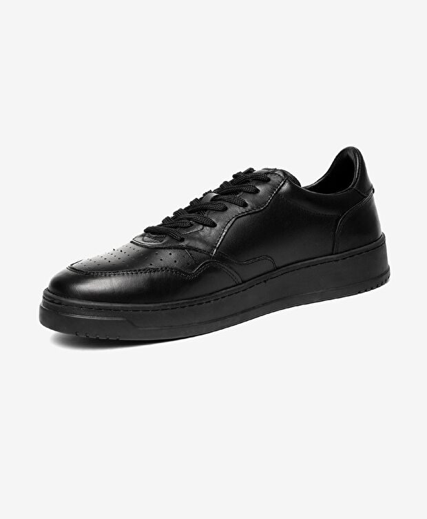 Erkek Siyah Hakiki Deri Sneaker Ayakkabı - 2