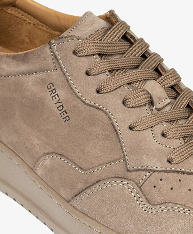 Erkek Vizon Hakiki Deri Sneaker Ayakkabı - 4