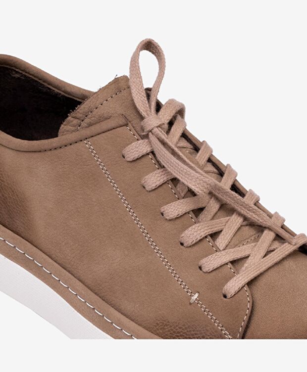 Erkek Kum Hakiki Deri Sneaker Ayakkabı - 4