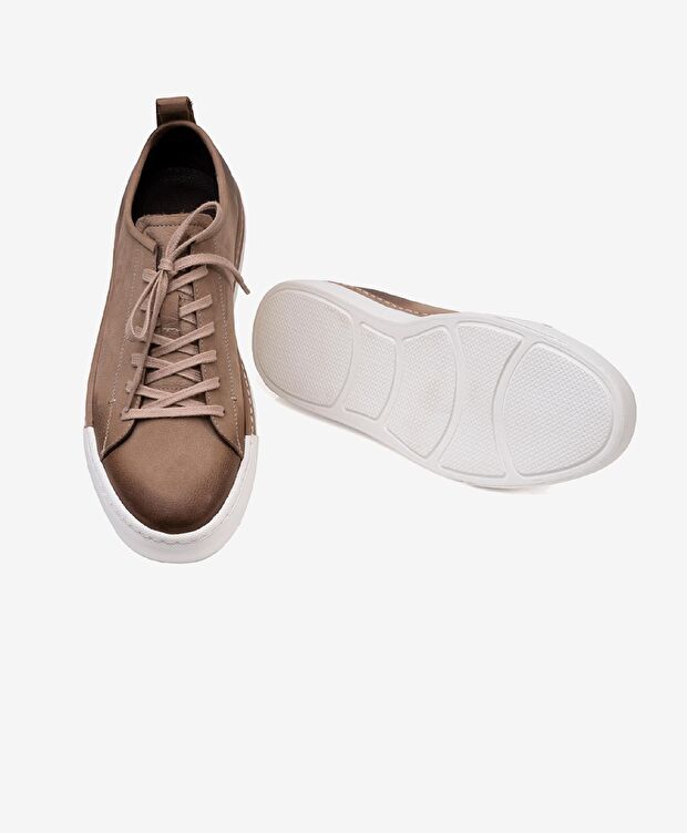 Erkek Kum Hakiki Deri Sneaker Ayakkabı - 5