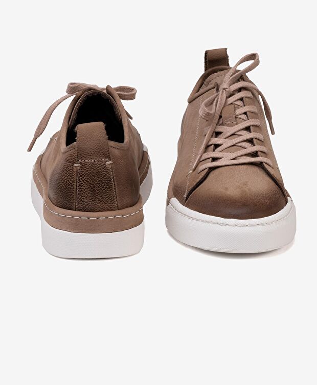 Erkek Kum Hakiki Deri Sneaker Ayakkabı - 6