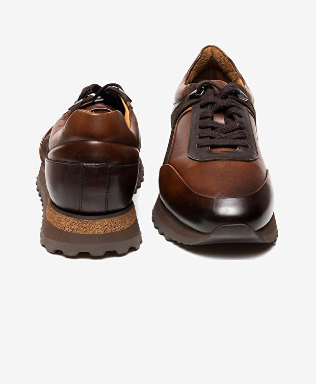 Erkek kahverengi Hakiki Deri Spor Ayakkabı - 6