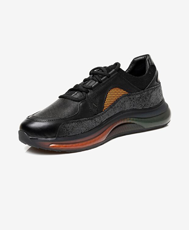 Erkek Siyah Süet Hakiki Deri Sneaker Ayakkabı - 3