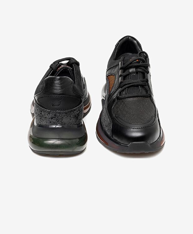 Erkek Siyah Süet Hakiki Deri Sneaker Ayakkabı - 7