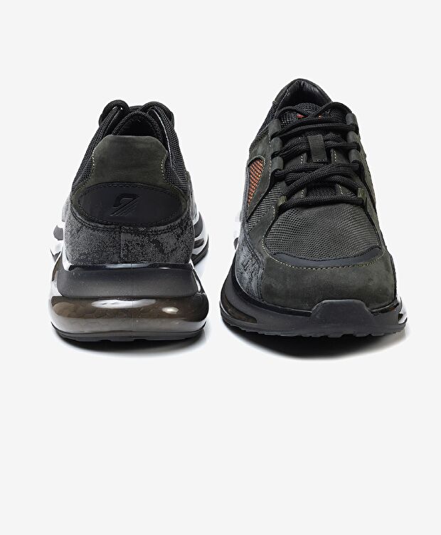 Erkek Haki Hakiki Deri Sneaker Ayakkabı - 7