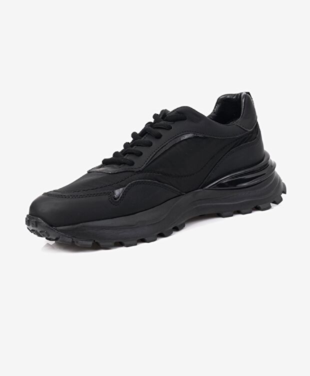 Erkek Siyah Hakiki Deri Spor Ayakkabı - 2