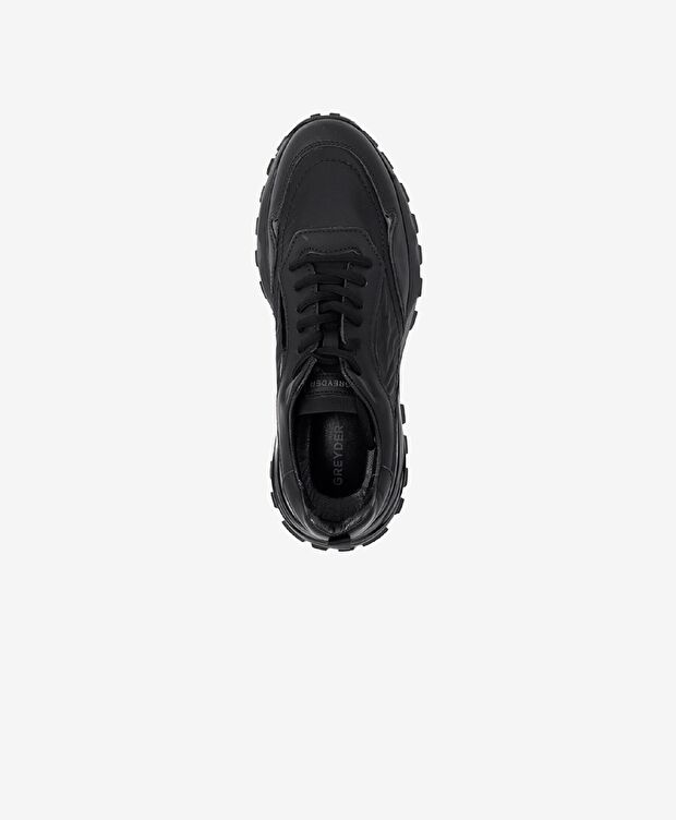 Erkek Siyah Hakiki Deri Spor Ayakkabı - 3