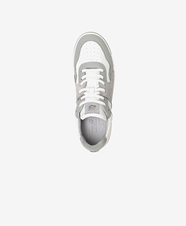 Erkek Gri Beyaz Hakiki Deri Sneaker Ayakkabı - 3