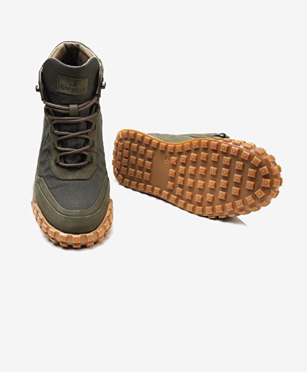 Erkek Haki Hakiki Deri Sneaker Bot - 5