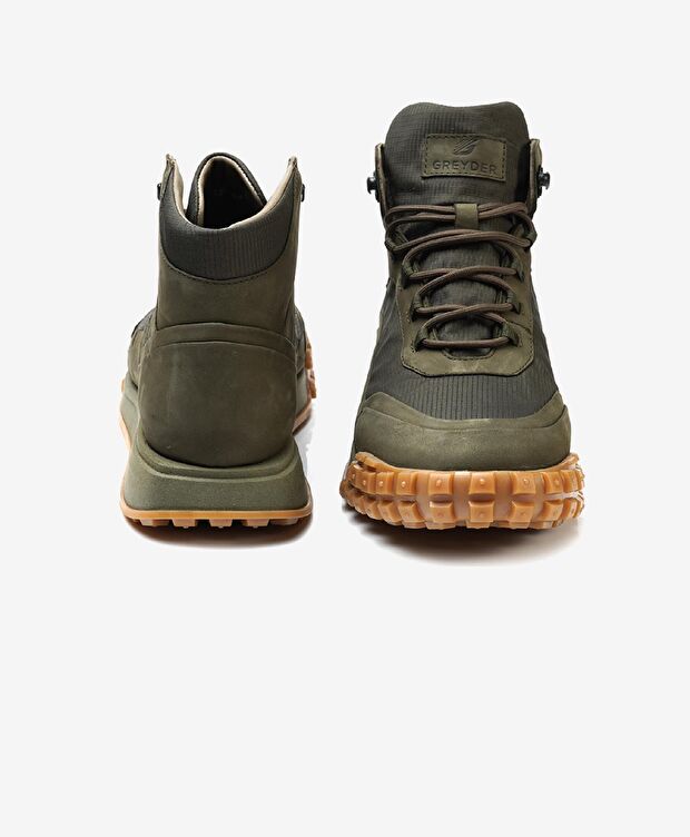 Erkek Haki Hakiki Deri Sneaker Bot - 6