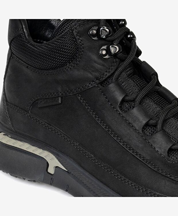 Erkek Siyah Hakiki Deri Casual Bot - 4