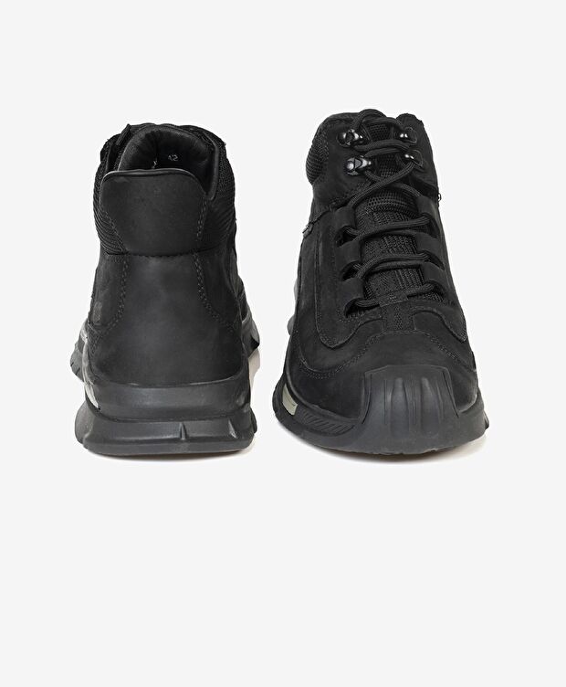 Erkek Siyah Hakiki Deri Casual Bot - 6