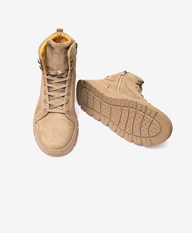 Erkek Koyu Vizon Hakiki Deri Sneaker Bot - 5