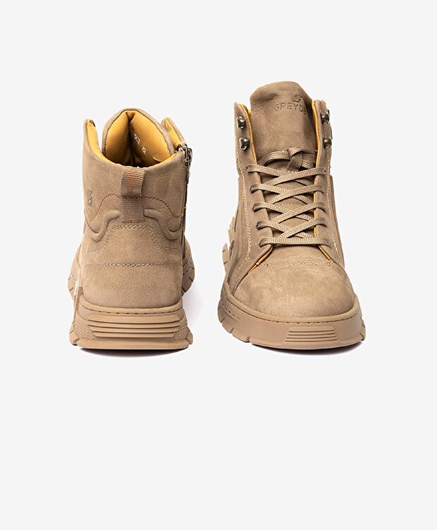 Erkek Koyu Vizon Hakiki Deri Sneaker Bot - 6