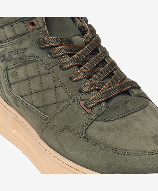 Erkek Haki Hakiki Deri Sneaker Bot - 4