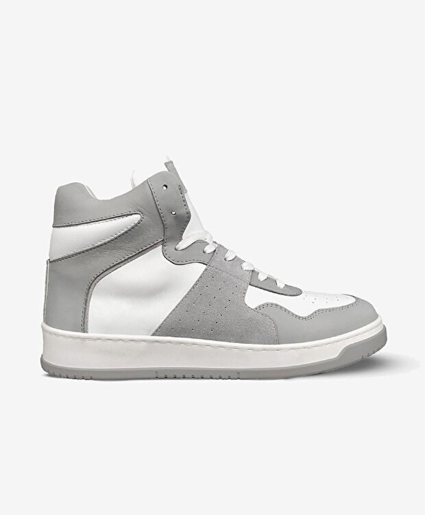 Erkek Gri Beyaz Hakiki Deri Termo Taban Sneaker Bot - 1