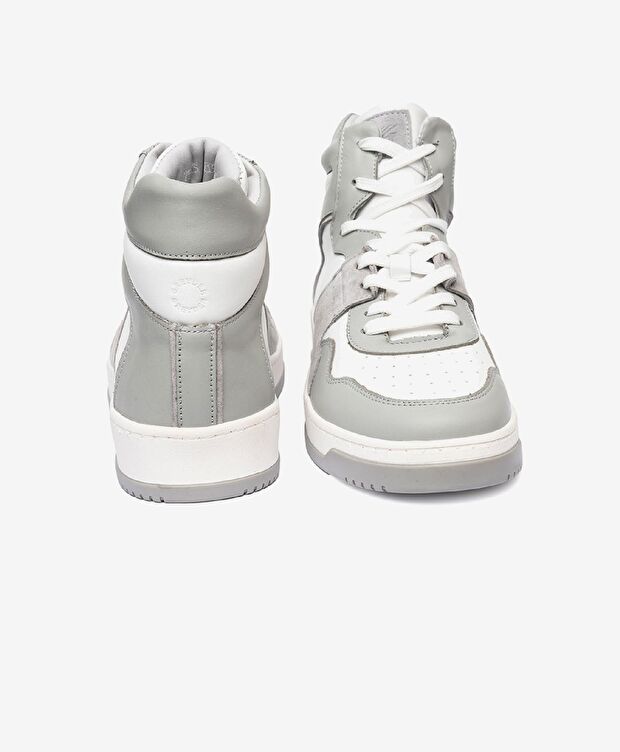 Erkek Gri Beyaz Hakiki Deri Termo Taban Sneaker Bot - 6