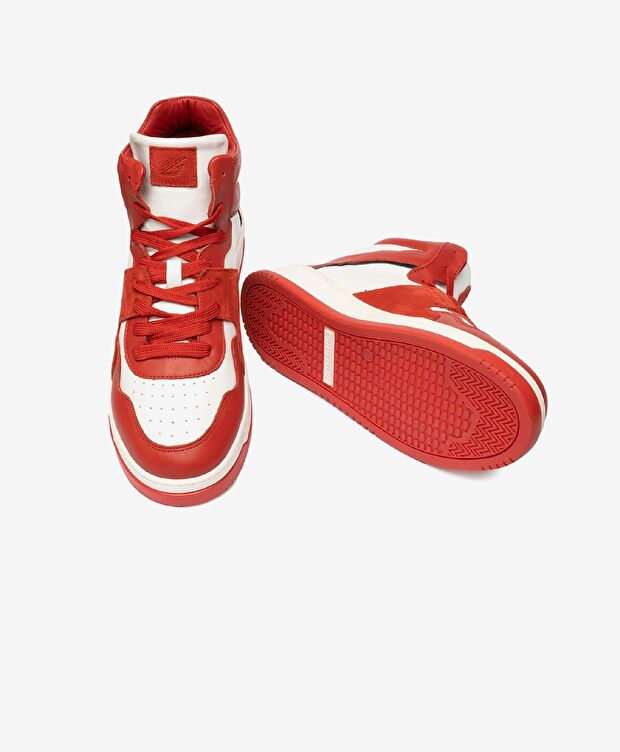 Erkek Kırmızı Beyaz Hakiki Deri Sneaker Bot - 5