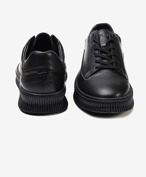 Erkek Siyah Hakiki Deri Sneaker Ayakkabı - 7