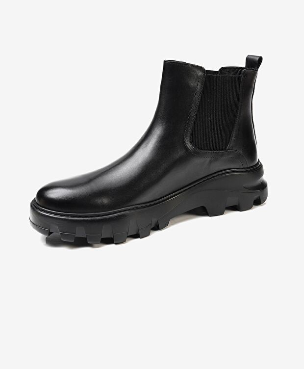 Erkek Siyah Hakiki Deri Chelsea Bot - 2