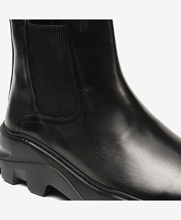 Erkek Siyah Hakiki Deri Chelsea Bot - 4