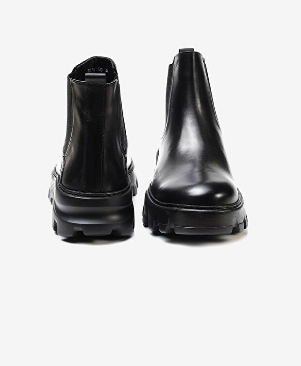 Erkek Siyah Hakiki Deri Chelsea Bot - 6