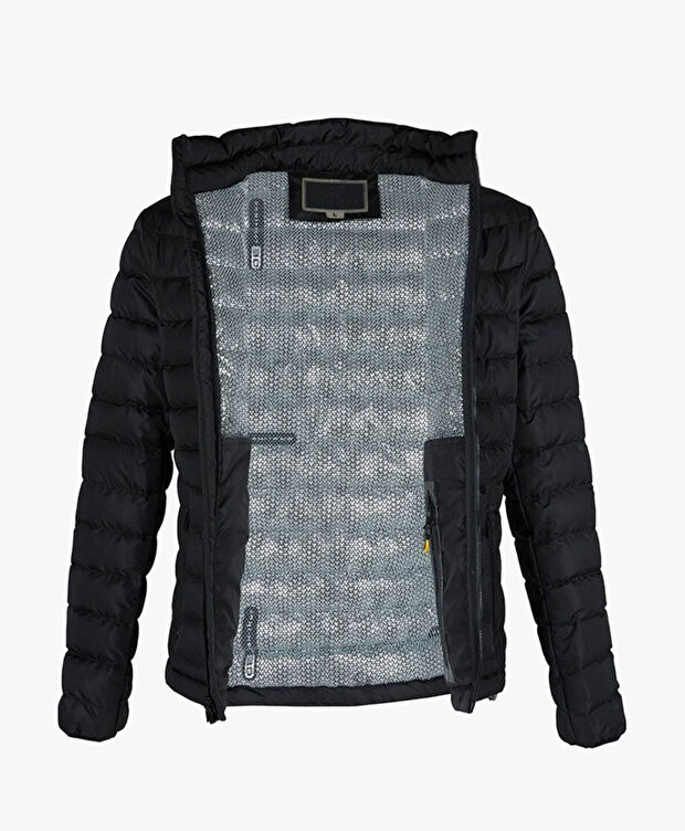 Erkek Siyah Suya Dayanıklı Kaz Tüyü Çift Taraflı Mont - 5